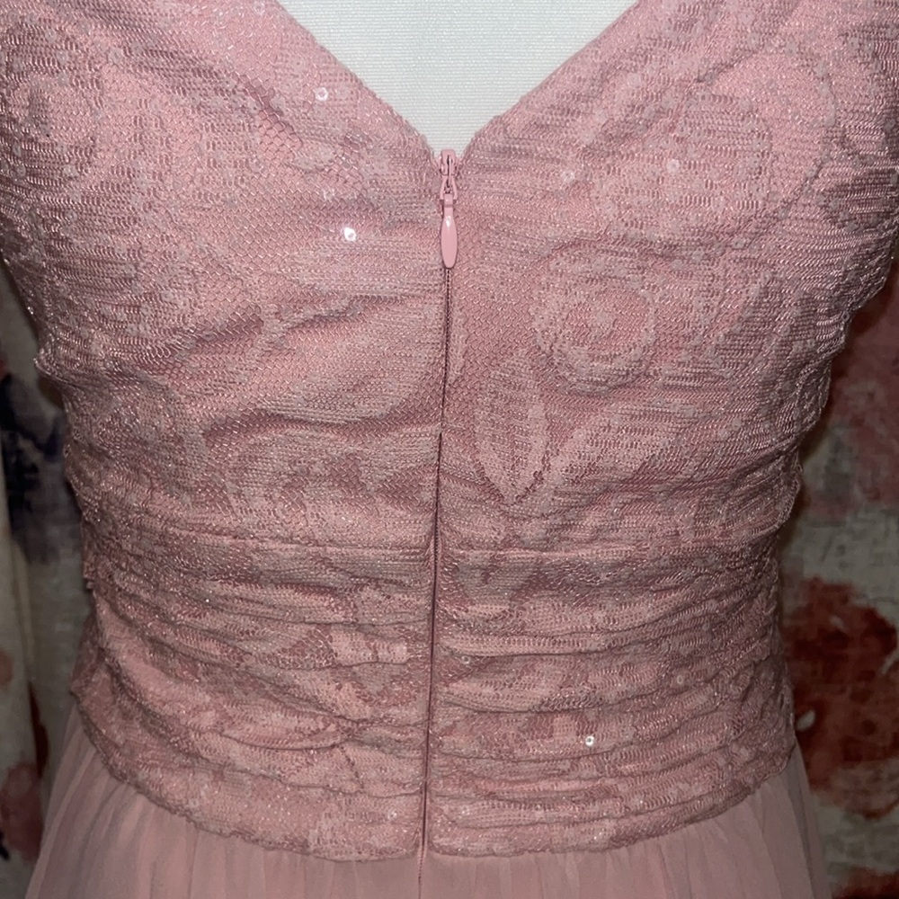 Violets & Roses Pink Sequence Formal Midi Dress - Picture 6 of 12